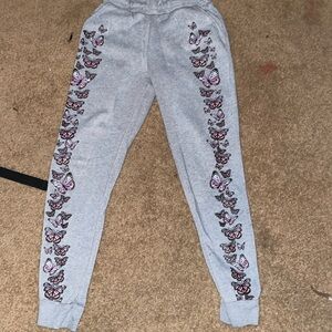 butterfly decorated sweatpants